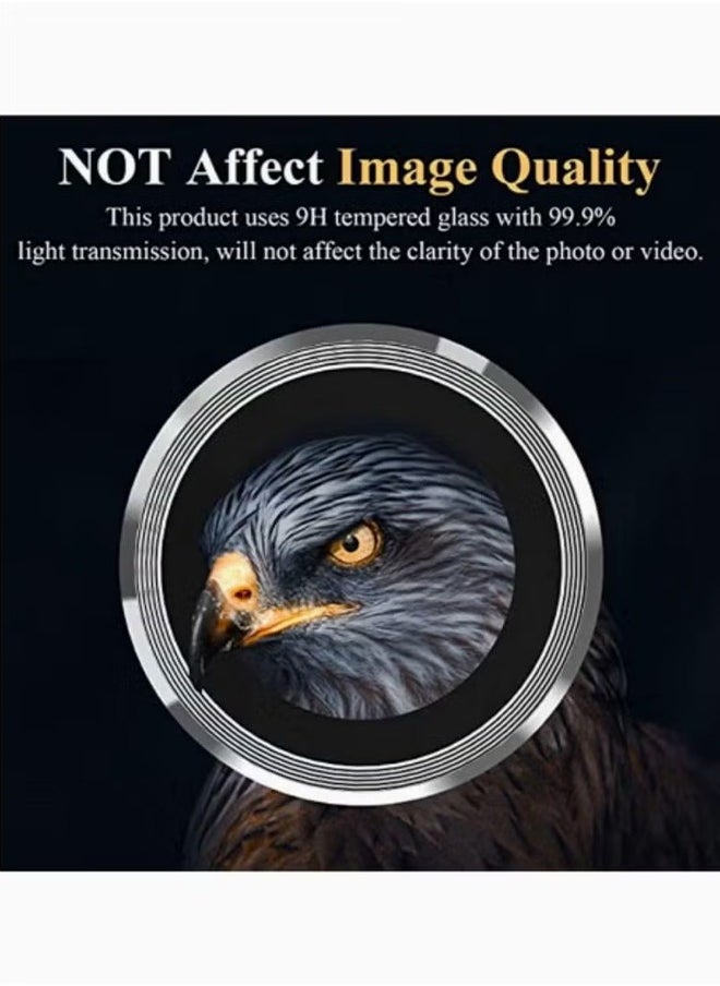 HY Samsung Galaxy A55 Camera Lens Protector Individual Tempered Glass Camera Screen Protector Metal Ring Lens Cover for Galaxy A55 Accessories 1 Set (Silver)  - Image 3