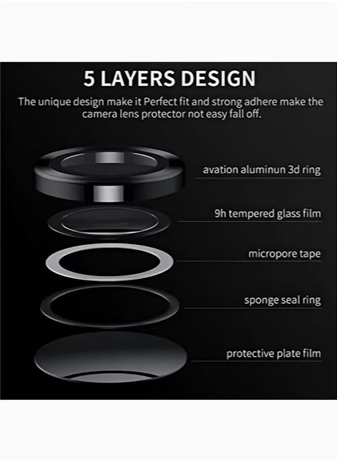 HY Samsung Galaxy A55 Camera Lens Protector Individual Tempered Glass Camera Screen Protector Metal Ring Lens Cover for Galaxy A55 Accessories 1 Set (Silver)  - Image 4