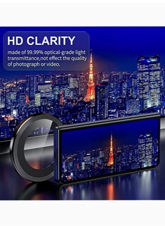 HY Samsung Galaxy A55 Camera Lens Protector Individual Tempered Glass Camera Screen Protector Metal Ring Lens Cover for Galaxy A55 Accessories 1 Set (Silver)  - Image 5