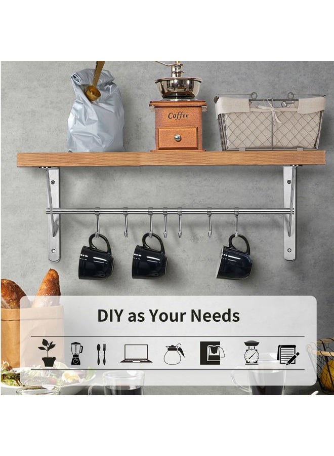 YUMORE 16 inch Stainless Steel Shelf Brackets, Heavy Duty Solid Shelf Support, Max Load: 550lb Corner Brace Joint Right Angle Bracket, Pack of 2 - Image 5