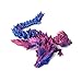 Flavery 3D Printed Dragon 18 inch Flying Articulated Dragon with Wings Flexible Winged Crystal Fidget Toy Home Decor Birthday Gift Desk PetPurple - Image 2