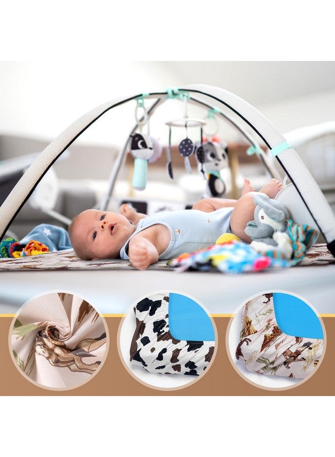 Mindsoft 2 Pcs Western Cowboy Infant Crib Sheets Set 24 in. x 38 in Mini Portable Crib Sheet Newborn Bedding Nursery Baby Sheets for Girl Boys Baby Gifts Breathable Only for Pack and Play - Image 5
