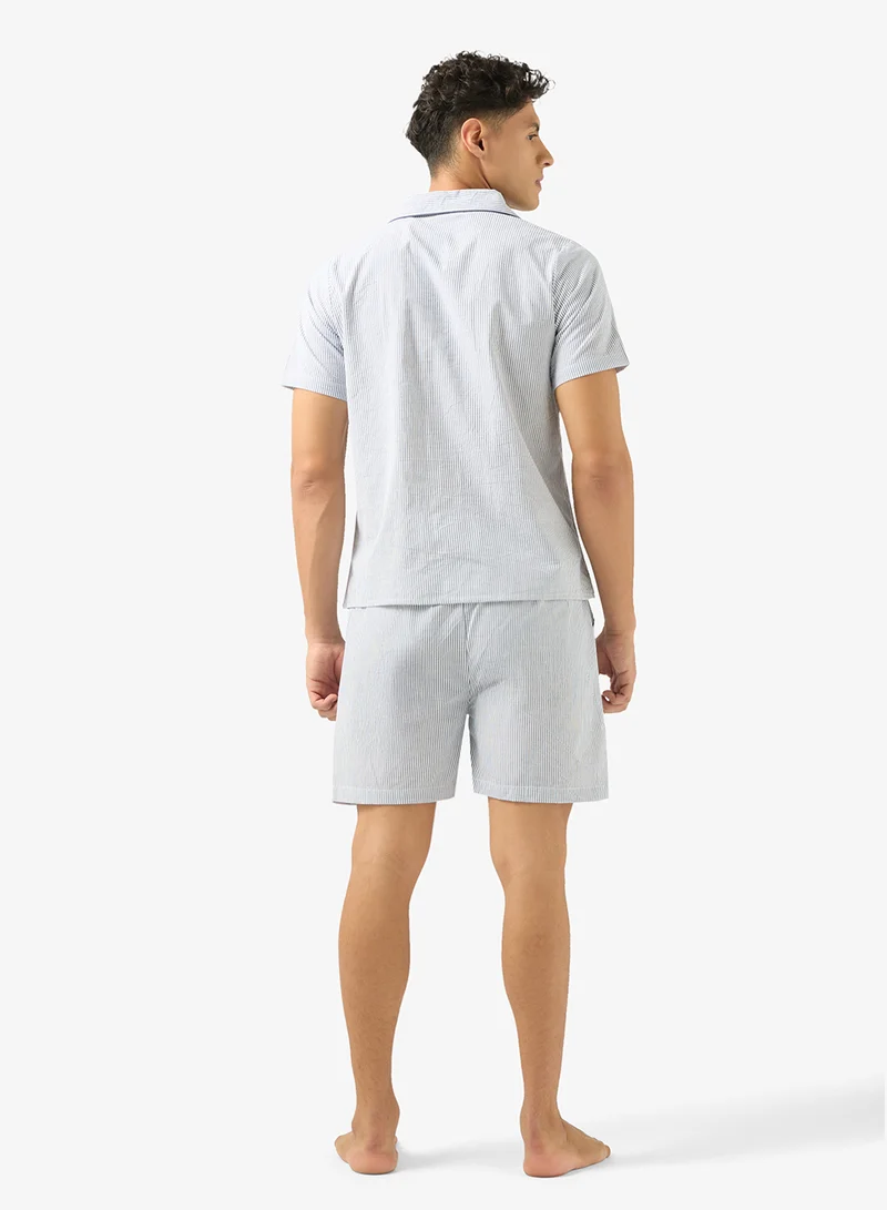 سفنتي فايف طقم بيجامة قميص وشورت