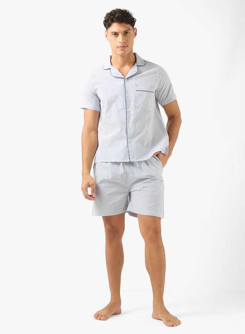 سفنتي فايف طقم بيجامة قميص وشورت - Image 5