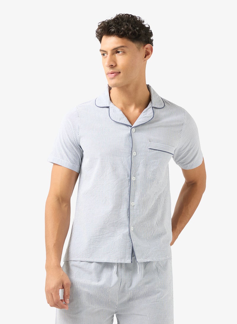 سفنتي فايف طقم بيجامة قميص وشورت - Image 3