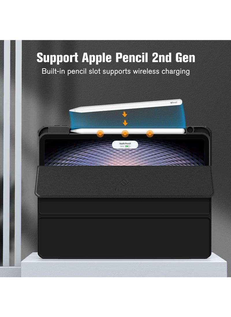 Generic Hybrid Case Compatible with iPad Pro 11 Inch (2022/2021/2020/2018, 4th/3rd/2nd/1st Generation) - Ultra Slim Shockproof Clear Cover w/Pencil Holder, Auto Wake/Sleep(Black)  - Image 3