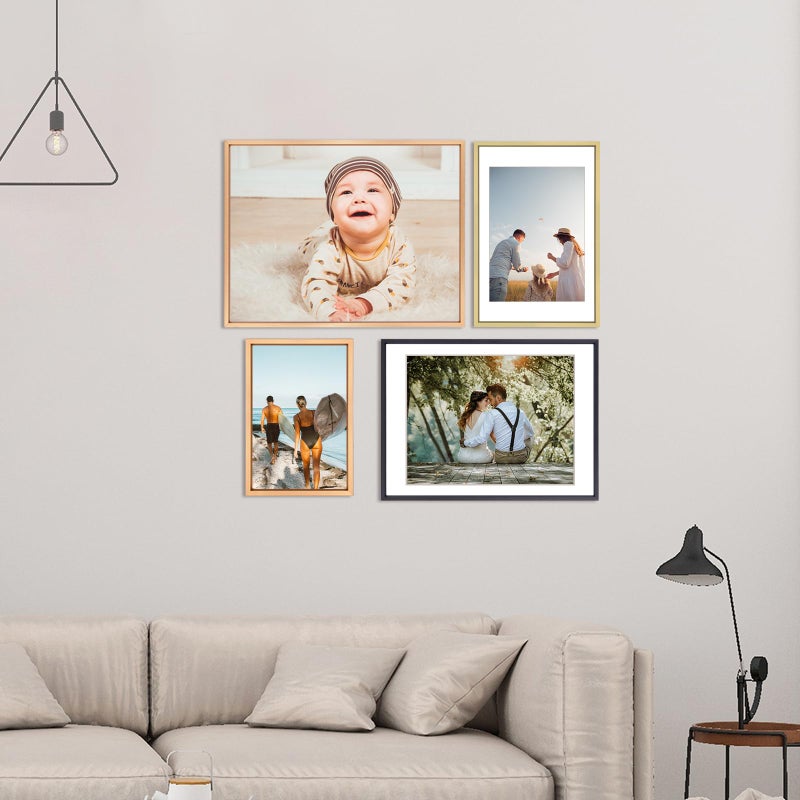 BKABOT 8x11 Picture Frame, Brass Aluminum Metal Photo Frames with HD Glass, Fits 7x9 with Mat or 8 x 11 without Mat, Display for Wall and Table - Image 5