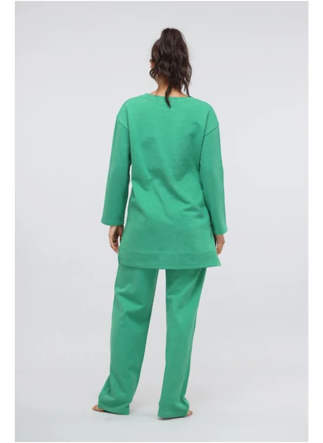 نسيسير Green Bee Cotton Terry Pullover Set