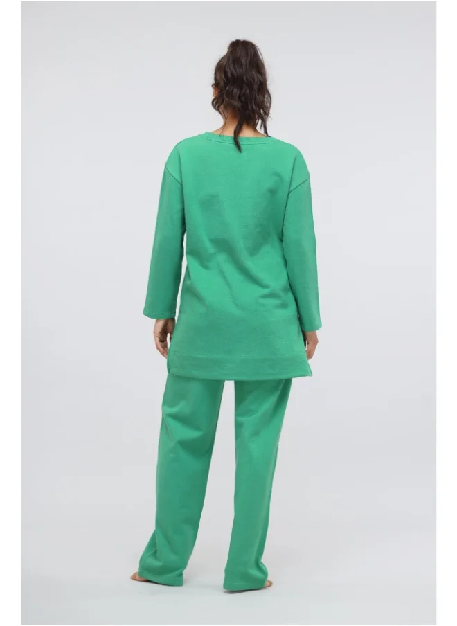 NeceSera Green Bee Cotton Terry Pullover Set
