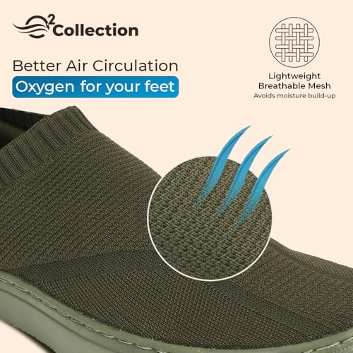 YOHO FreeStep spacious and casual slip on shoes | Comfortable for long hours of walking | Outperforms memory foam | Arch support Insole | Olive Green - UK 10 - Image 3