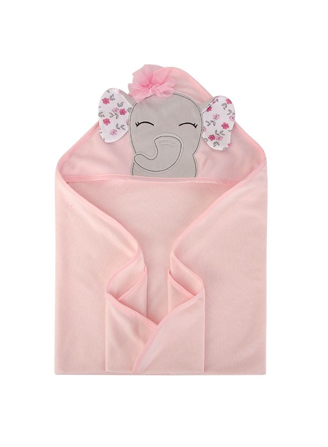 hudson baby Knit Terry Hooded Towel 3 Piece Floral Pretty Elephant - Image 4