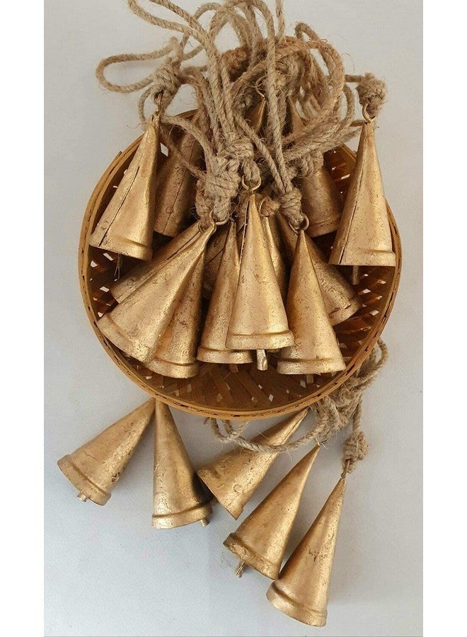 Carfar (Set of 20) Vintage Rustic Lucky Tin Cow Bells Christmas Decor Bells Cone Shape - Image 1