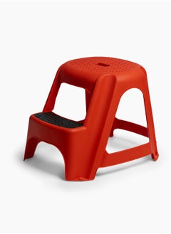 Master Gold 2 in 1 Portable Plastic Stool and Ladder Multifunctional Max Load 125K | 2 Step Stool with Non-Slip Surface and Base | Portable Plastic Ladder for Kitchen, Home, Toilet, Bedroom, Office (Red)  - Image 1