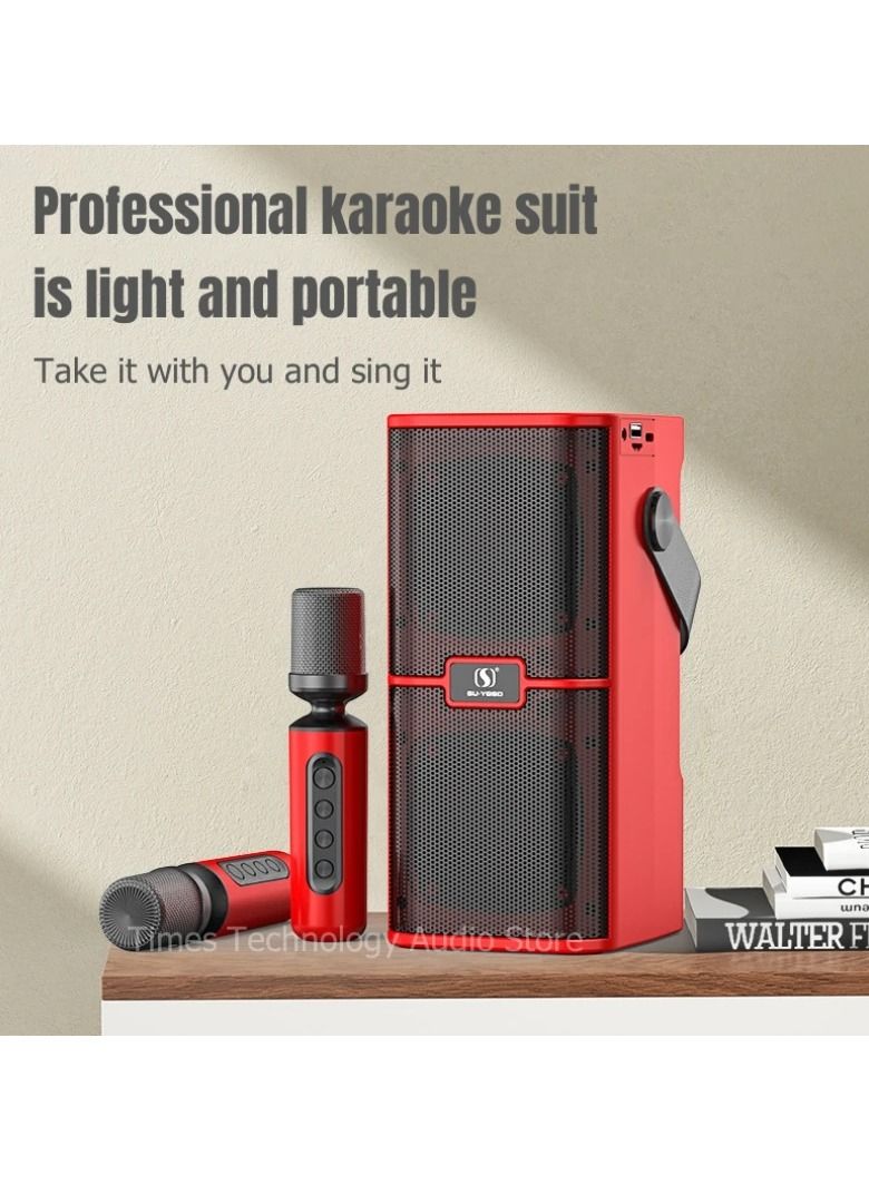 YS YS218 New High Power High  Bluetooth Dual Speaker Microphone All-In-One Family Outdoor Party Karaoke TF Sound Bag  - Image 2