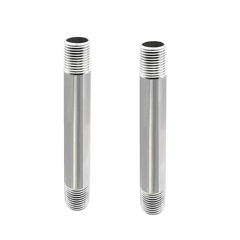GeilSpace 12 x 6 Stainless Steel Pipe 304 Pipe Nipple Fits Standard 12 Inch Threaded Pipes and Fittings DIY Industrial Metal tube 2 PCS - Image 2