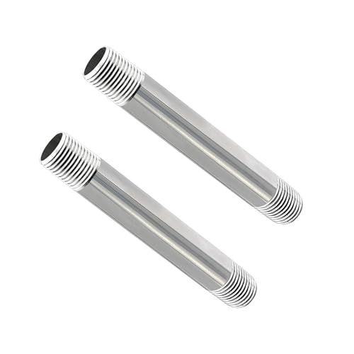 GeilSpace 12 x 6 Stainless Steel Pipe 304 Pipe Nipple Fits Standard 12 Inch Threaded Pipes and Fittings DIY Industrial Metal tube 2 PCS - Image 3