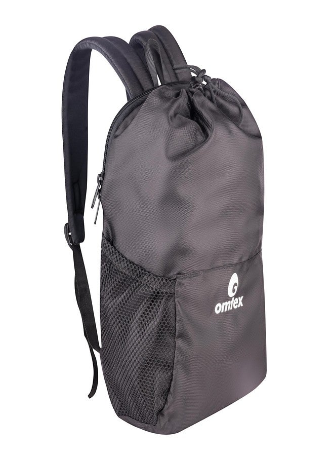 omtex Polyester Mini Backpack for Travel Bag, Casual Lightweight, Hiking Trekking Bag for Men & Women, Black - Image 2