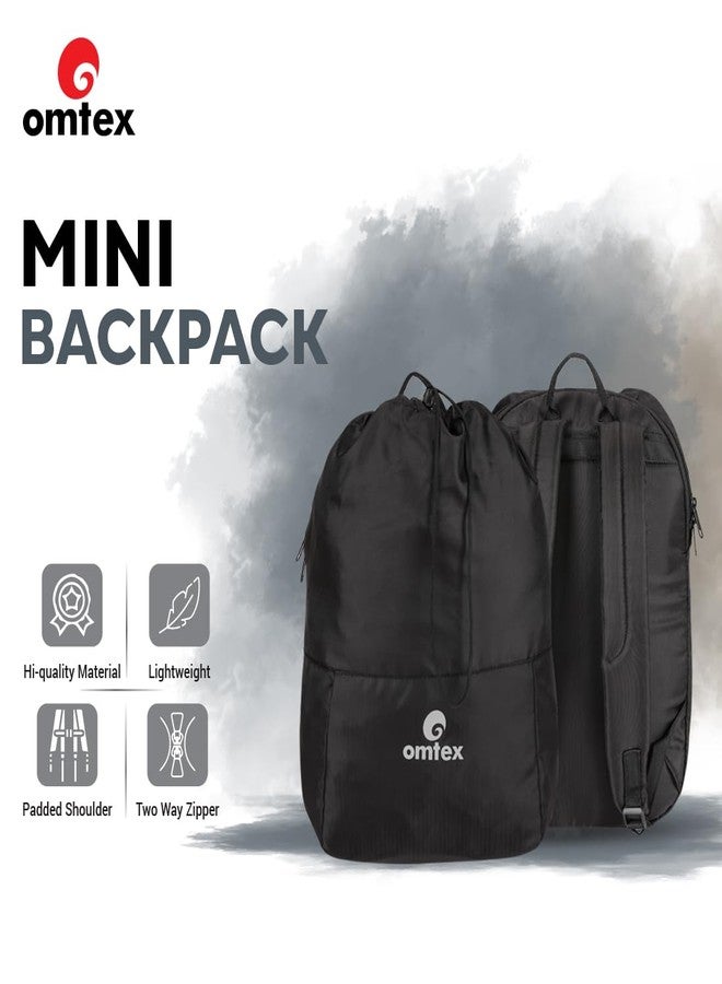 omtex Polyester Mini Backpack for Travel Bag, Casual Lightweight, Hiking Trekking Bag for Men & Women, Black - Image 5