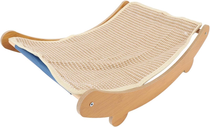كرسي قطير معلق، أريكة قط خشبية للخدش مع مكشطة من السيزال، سرير راحة مريح للقطط لحماية أثاث المنزل (كبير) - Image 2