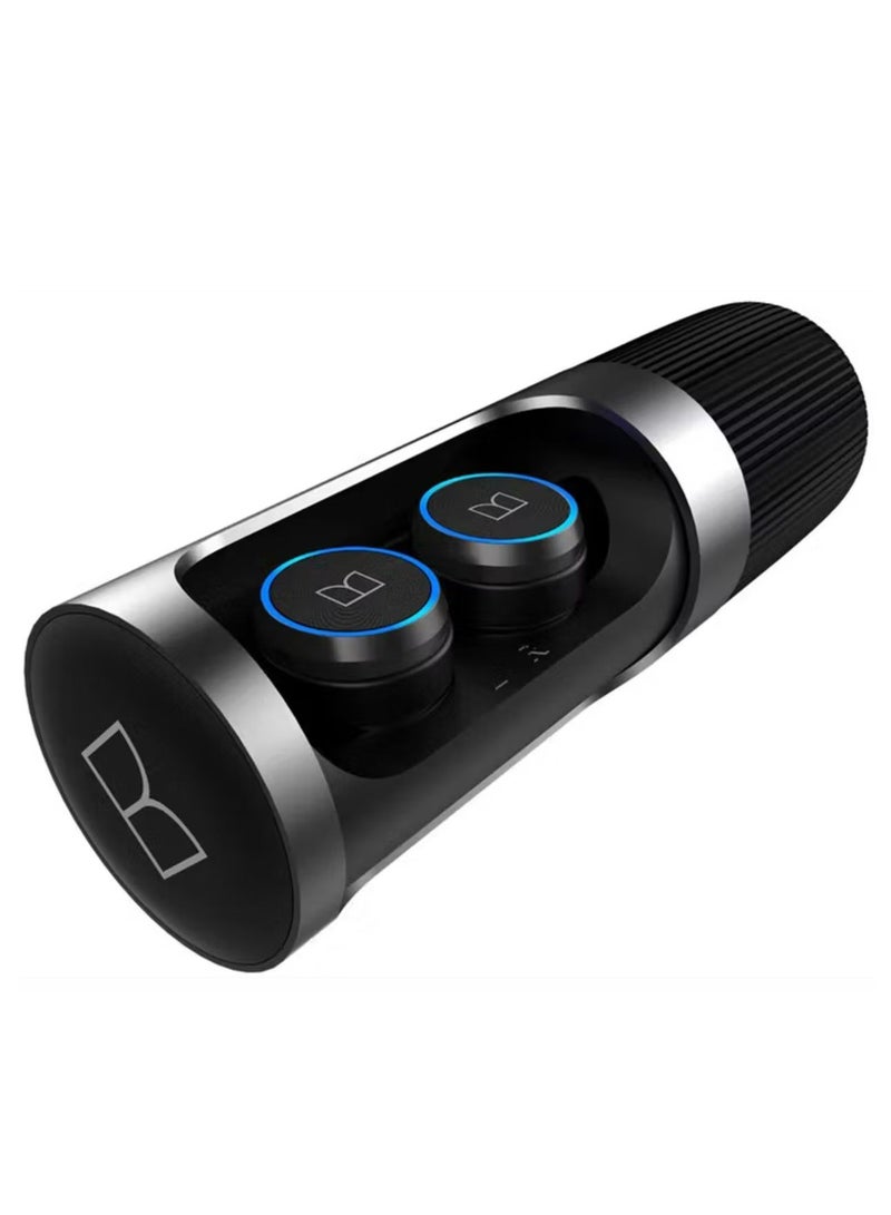 Monster Clarity 101 AirLinks Wireless Earbuds, Bluetooth Version 5.0, Type-C Charging Port, 360° Rotatable Charging Case, Touch Control, 60 Hours Battery Life - Black - Image 1