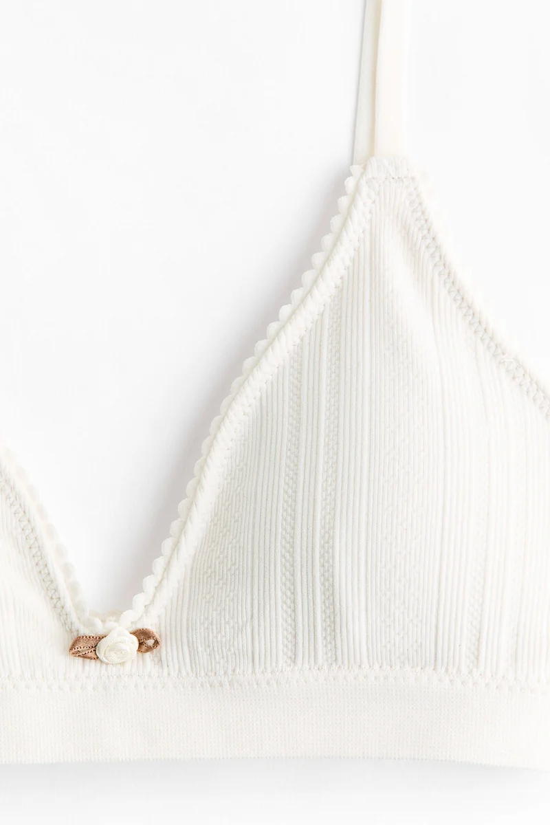 H&M Padded soft pointelle bra