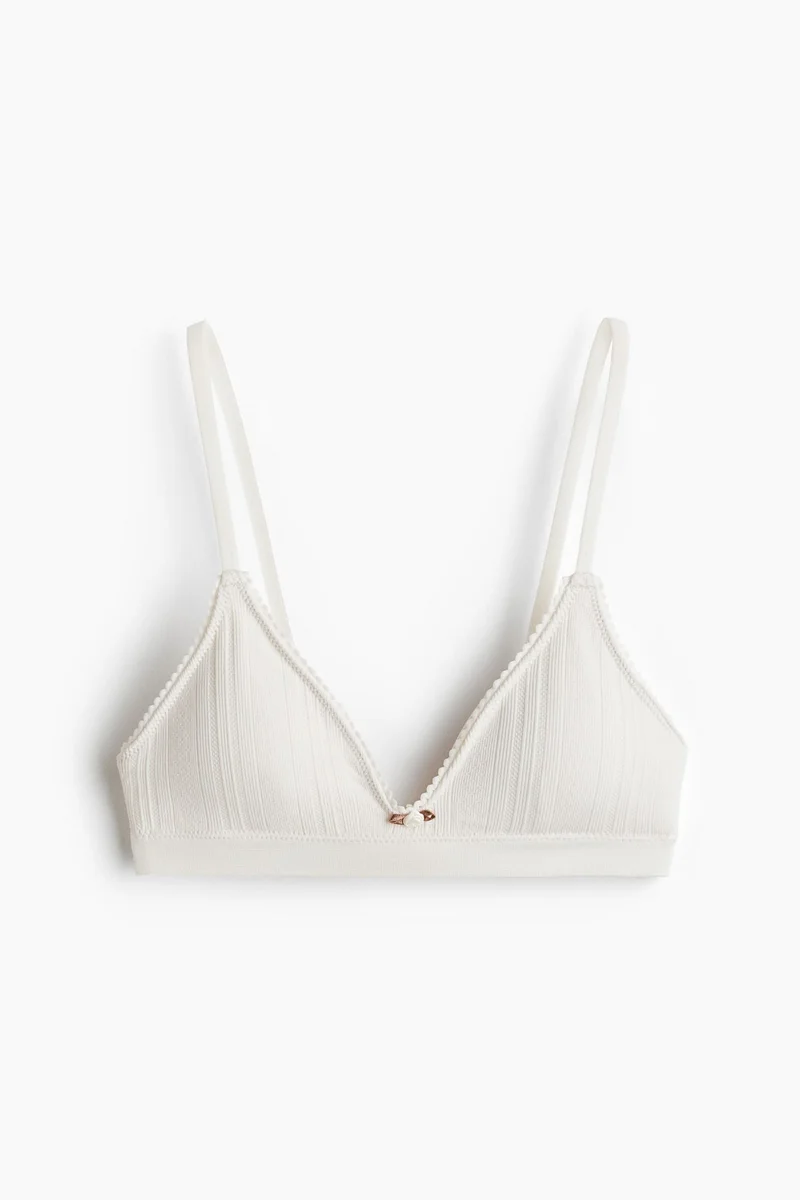 H&M Padded soft pointelle bra