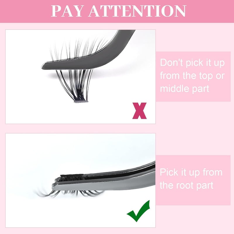 Natural Self Adhesive Eyelashes - 72 PCS - Wispy Press on Lashes Pre Glued Lash Clusters No Glue Needed Press on Eyelash Clusters Reusable Self Adhesive Lash (20P-10D-) - Image 5