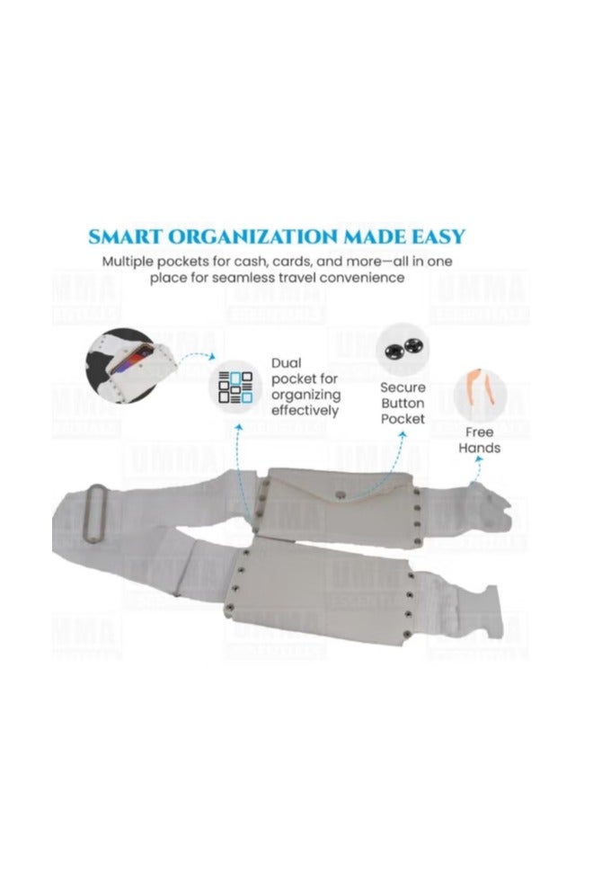 REBENUO Premium Ihram Belt for Men – Comfortable, Adjustable, White Belt for Hajj & Umrah, Unstitched, Waterproof, Follows Sunnah, Ideal for Ahram & Ehram - Image 2