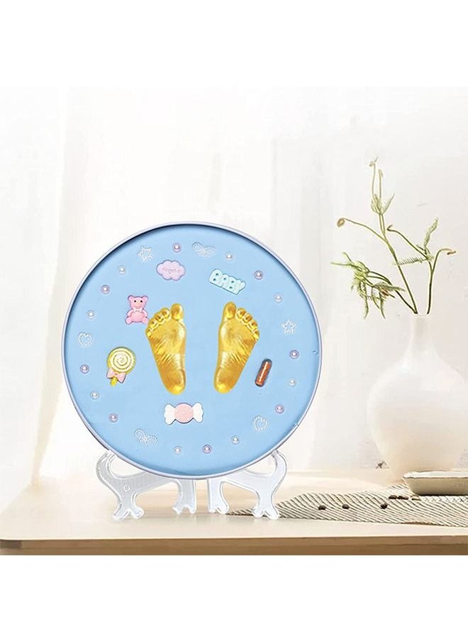 Taimi Baby Footprint Handprint Frame Kit for Baby Shower Gifts, DIY Infants Clay Souvenir Ornament Keepsake Kit Keepsake Box for Newborn Baby Boys and Baby Girls, Memorable New Mom Gifts (Blue)  - Image 3