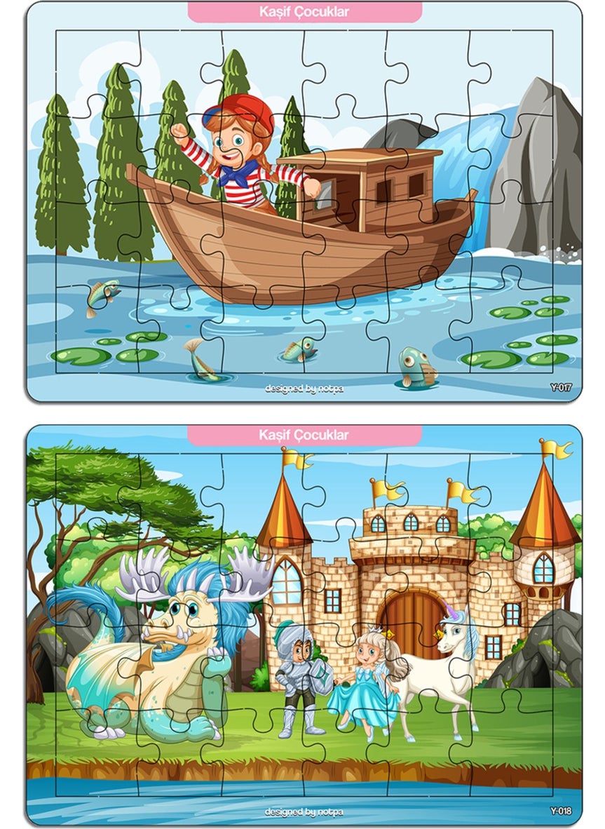 KutuTR Notpa Educational and Tutorial Wooden 24 Piece Colorful Puzzle Explorer Kids Set of 4 for Children 15  - Image 3