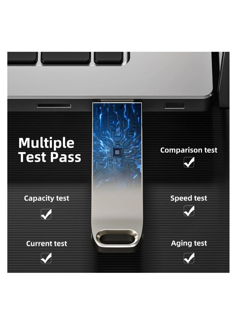 Generic - 256GB USB 3.2 Gen 1 Flash Drive, USB A and USB C Dual Drive 2 in 1 Thumb Drive Swivel Design Jump Drive Memory Stick for Android Device/Tablet/Laptop/PC/Phone (Black) - Image 1