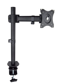 Single Desk Monitor Stand with Clamp for LCD LED Computer Displays 13 to 27 Inch-Heavy Duty Lift Articulating Arm Mount Fits VESA 75 and 100, 17.6lbs Capacity,