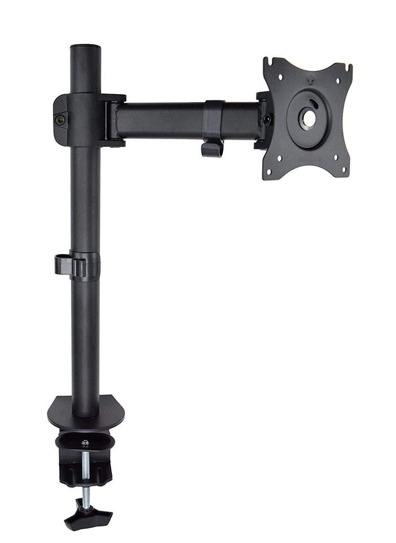 Generic - Single Desk Monitor Stand with Clamp for LCD LED Computer Displays 13 to 27 Inch-Heavy Duty Lift Articulating Arm Mount Fits VESA 75 and 100, 17.6lbs Capacity, - Image 1