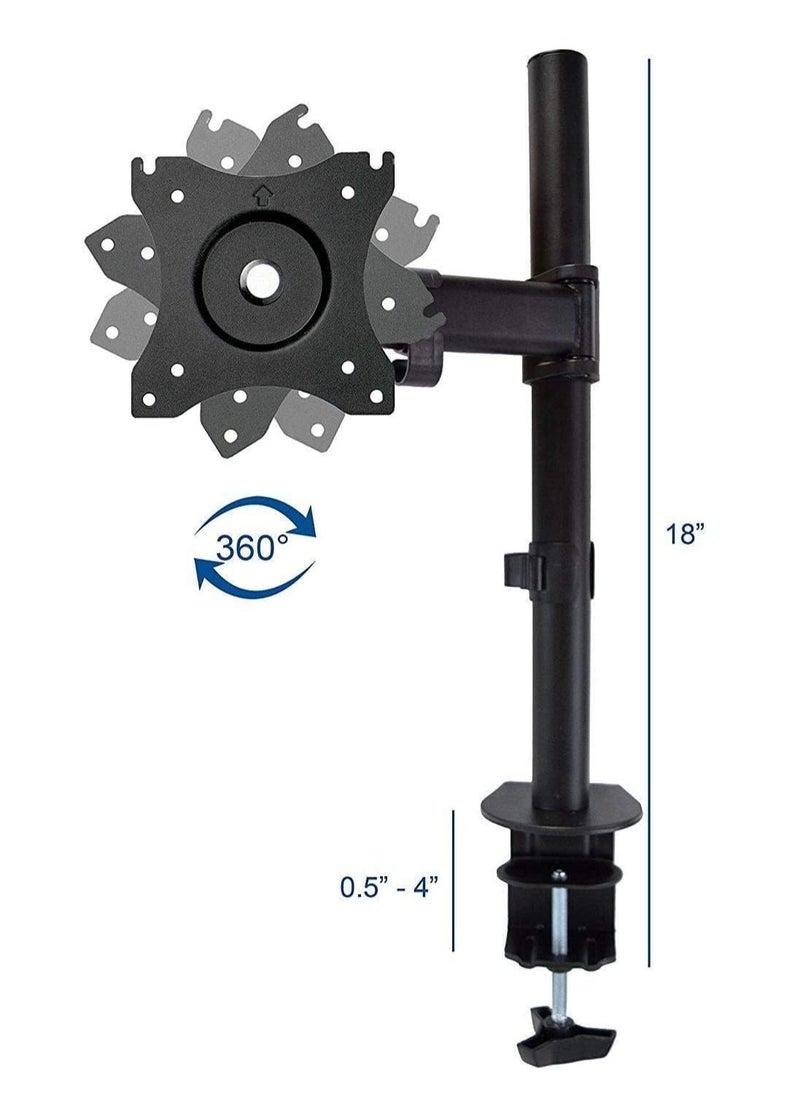 Generic - Single Desk Monitor Stand with Clamp for LCD LED Computer Displays 13 to 27 Inch-Heavy Duty Lift Articulating Arm Mount Fits VESA 75 and 100, 17.6lbs Capacity, - Image 1