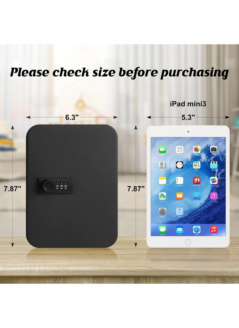 Kgeorix - Kgeori Steel Key Cabinet Wall Mount Locking Key Organizer Key Storage Lock Box with Code Key Management with Combination Lock Black - Image 1
