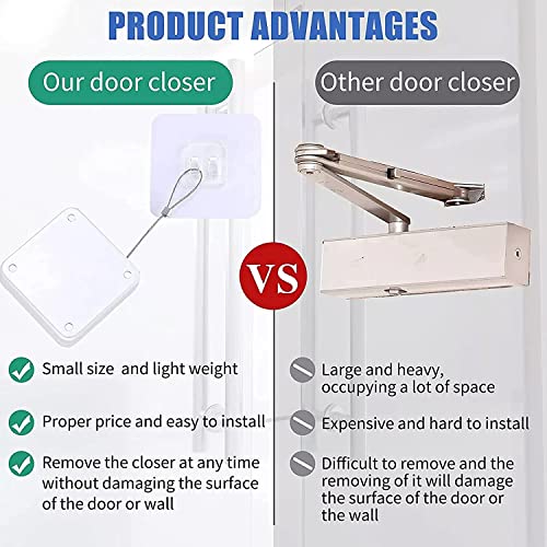 Prostuff.in Automatic Door Closer for Home || Punch Free Automatic Door Closer for Residential and Commercial with Steel Drawstring, Black, Pack of 1 - Image 5