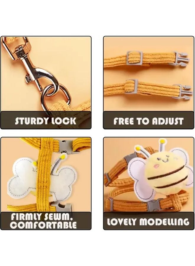 طقم لجام ومقود زي أرنب القط الوردي مضاد للهروب مقاس واحد لجميع الفصول - Image 4