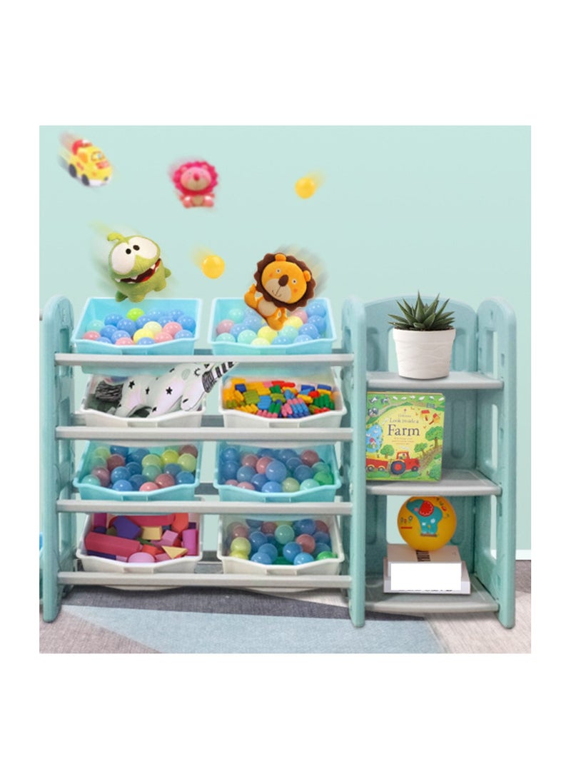 فول جوي منظم ألعاب  8 صناديق تخزين  مع رف زاوية من 3 طبقات - Image 2