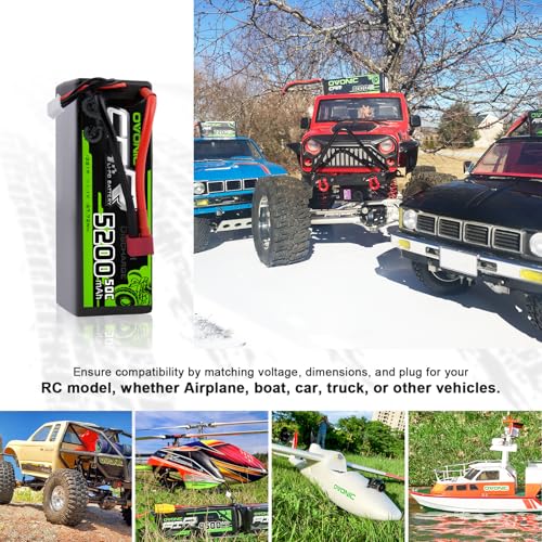 OVONIC 3s Lipo Battery 50C 5200mAh 11.1V Lipo Battery with Dean-Style T RC Car Truck Boat Airplane Helicopter Quadcopter - Image 5