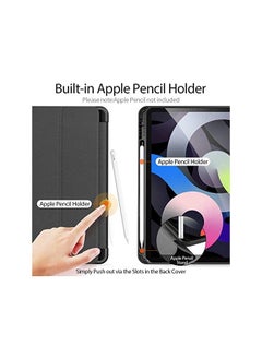 NB Ipad Air 4Th Generation 10.9 Inch 2020 Case With Pencil Holder Pencil Charging Soft Tpu Back Magnetic Tirfold Stand Cover For Ipad Air 4Th 10.9” 2020 Black  - Image 2
