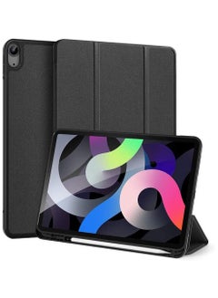 NB Ipad Air 4Th Generation 10.9 Inch 2020 Case With Pencil Holder Pencil Charging Soft Tpu Back Magnetic Tirfold Stand Cover For Ipad Air 4Th 10.9” 2020 Black  - Image 1