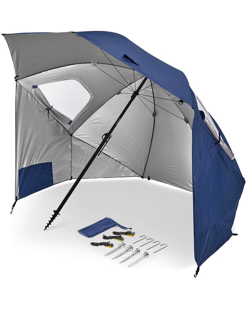 Sport-Brella Premiere XL 9-Foot Umbrella - Heavy-duty 1.25" Center Pole & Twist Handle Auger - UPF 50+ Sun Protection - Privacy Side Panels, Zippered Windows & 2 Interior Pockets - Carry Bag Included - Image 1