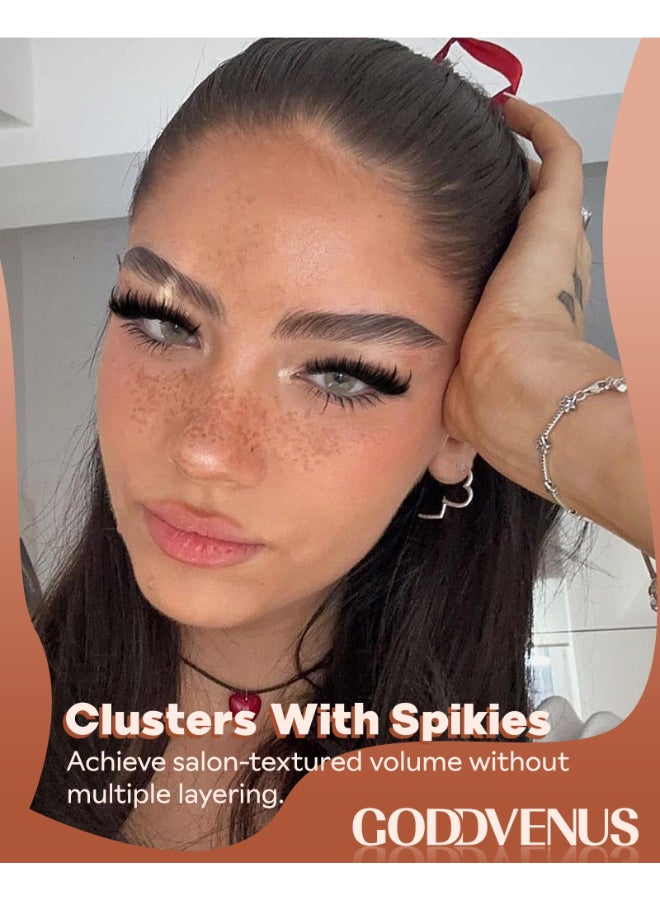 Goddvenus Manga Lash Clusters With Spikes Wispy Cluster Eyelash Extensions Fluffy Anime Eyelashes Clusters Reusable Faux Mink Fairy Individual Lash Extension D Curve 1218mm 204 pieces - Image 4