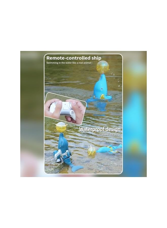 Remote Control Dolphin Toy, 2.4GHz High Simulation RC Dolphin, Great Gift RC Boat Water Toys with Dolphin Head Ball Rotation, for Lake River & Pool, for Boys and Girls  - Image 4