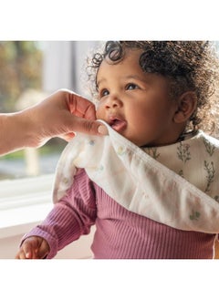 aden + anais aden + anais Silky Soft Bamboo Viscose Burpy Bib - Multi-Use, Absorbent 4-Layer Burp Cloth and Full-Coverage Snap-Closure Baby Bib in One, 22.5” X 11”, 2-Pack, French Floral  - Image 3