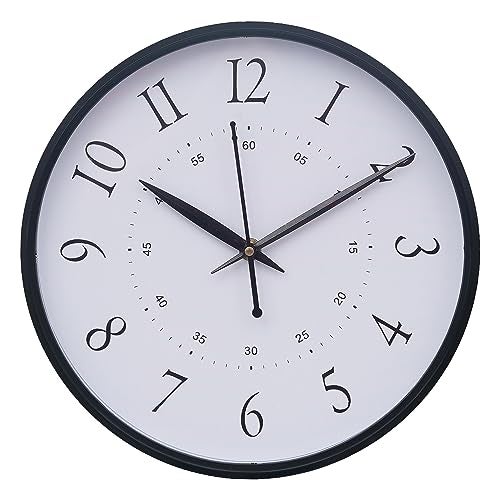 Webelkart Premium Plastic Wall Clock for Home and Office Decor/Office Wall Clocks/Wall Clock for Living Room (Black) - Wall Watch for Home - Image 2