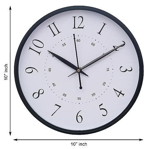 Webelkart Premium Plastic Wall Clock for Home and Office Decor/Office Wall Clocks/Wall Clock for Living Room (Black) - Wall Watch for Home - Image 3