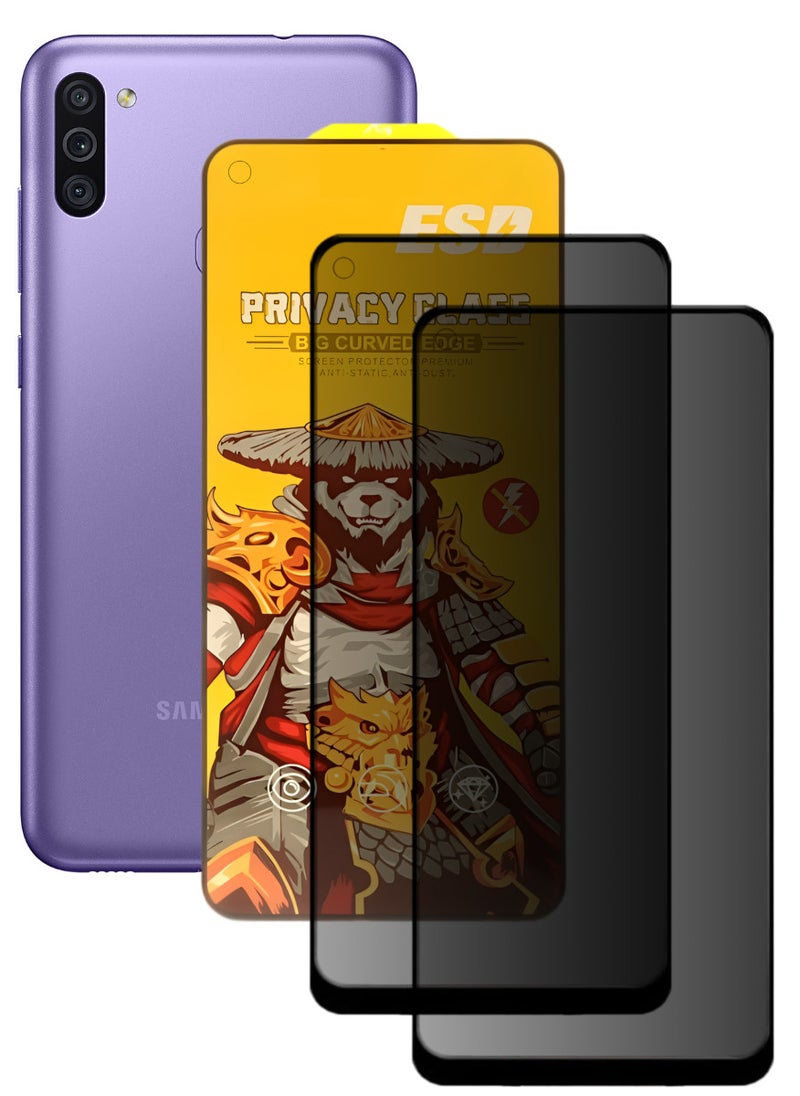 ESD 2 Pieces Tempered Dustproof Privacy Glass Screen Protector Compatible For Samsung Galaxy M11 - Image 1