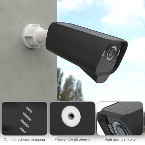 VOMENC Silicone Cover Skins for Outdoor Use, Compatible with Eufy Security eufyCam S3 Pro Camera, Easy Install Eufy Camera Case (2pack-Black) - Image 3