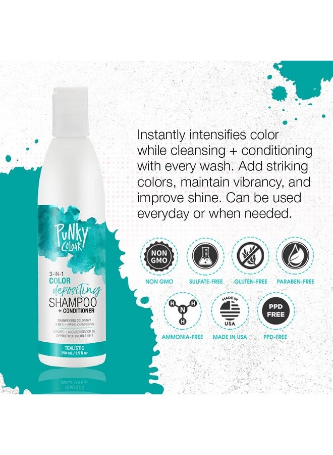 Punky Colour 3In1 Color Depositing Hair Cleanser & Conditioner 8.5 Fl Oz. (Tealistic) - Image 3